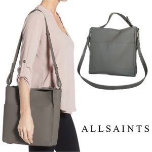 AllSaints NWOT Mast Gray Shoulder Tote Bag One Size